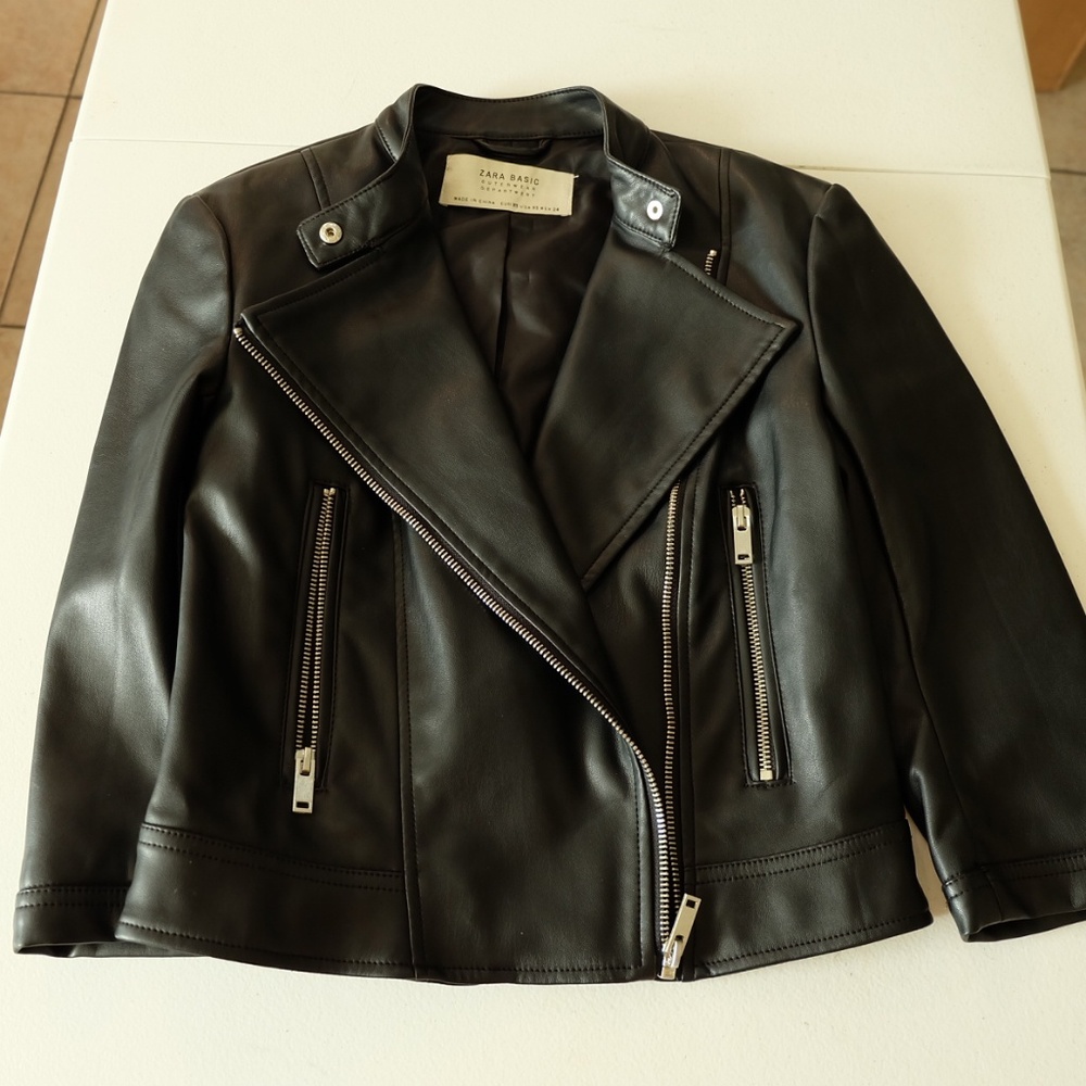Zara Motorcycle Faux Leather Jacket